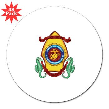 CL - M01 - 01 - Marine Corps Base Camp Lejeune - 3" Lapel Sticker (48 pk)